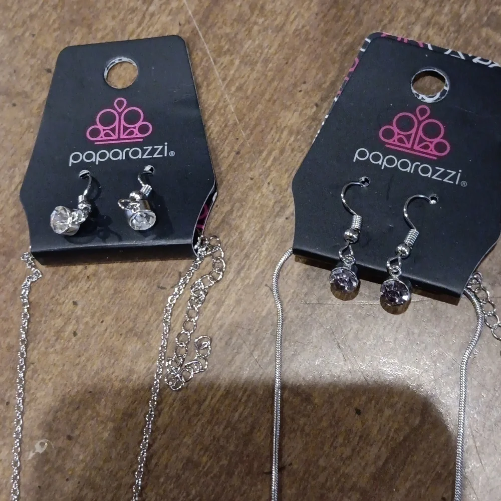 Paparazzi brand jewelry, necklaces with matching earrings. Brand new